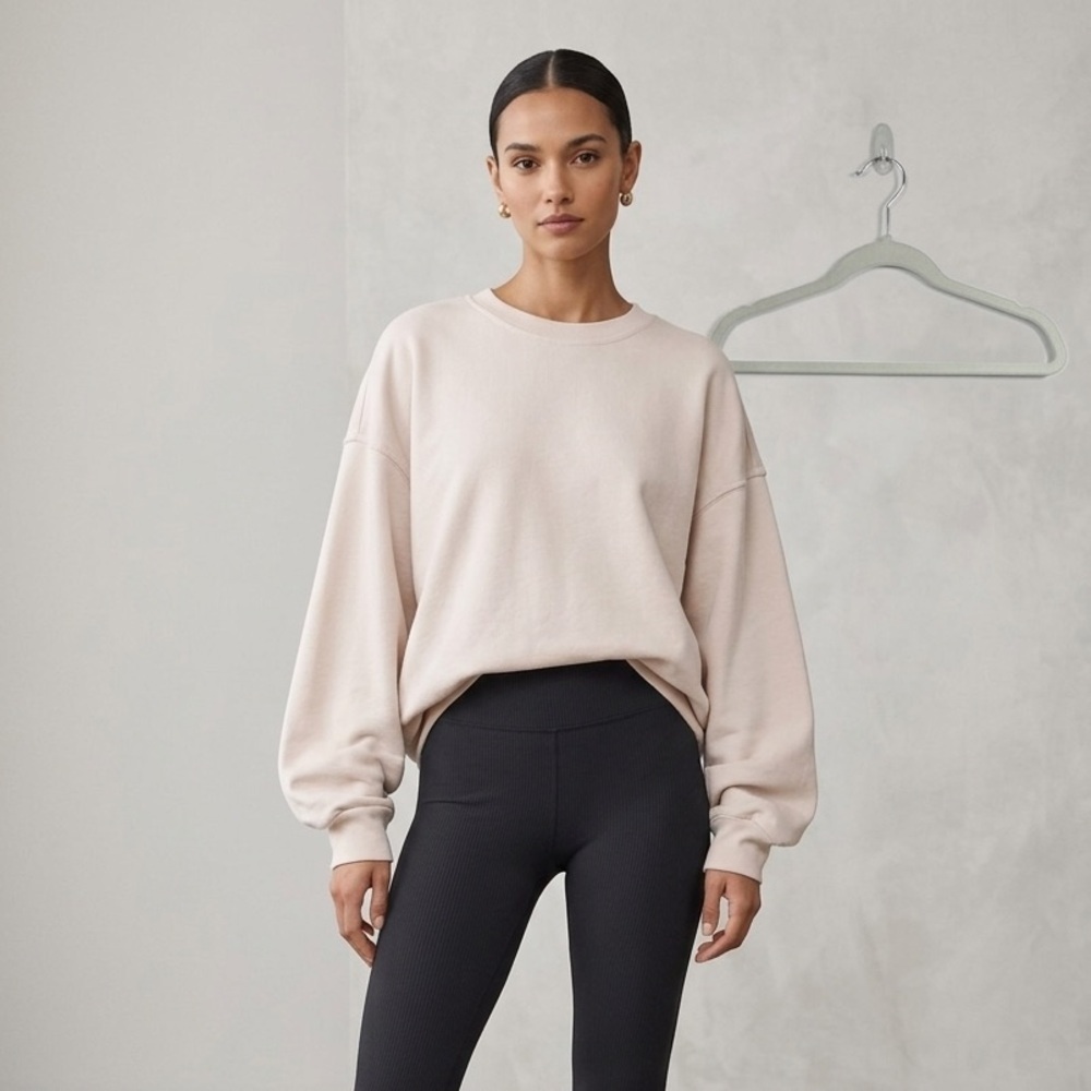 Reformation Jeans Crewneck Light Pink Blush Color Good Fabric EC Size S